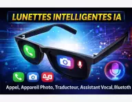 Lunettes Intelligente IA Appel, Photo, Traducteur, Assistant Vocal