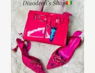 Ensemble escarpin et minisac rose tendance