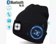 Bonnet avec lumières LED et écouteurs sans fil