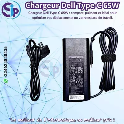Chargeur Dell Type-C de 65W avec cordon d'alimentation