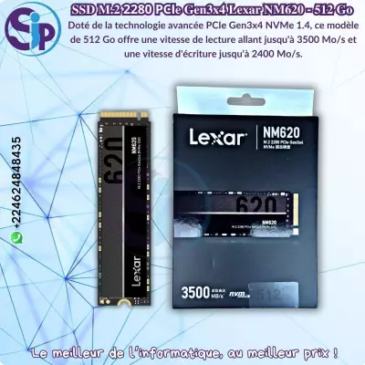 SSD M.2 NVMe Gen3*4 Lexar NM620 - 512 Go