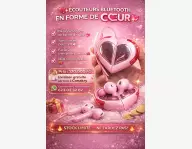 ÉCOUTEURS BLUETOOTH EN FORME DE CŒUR